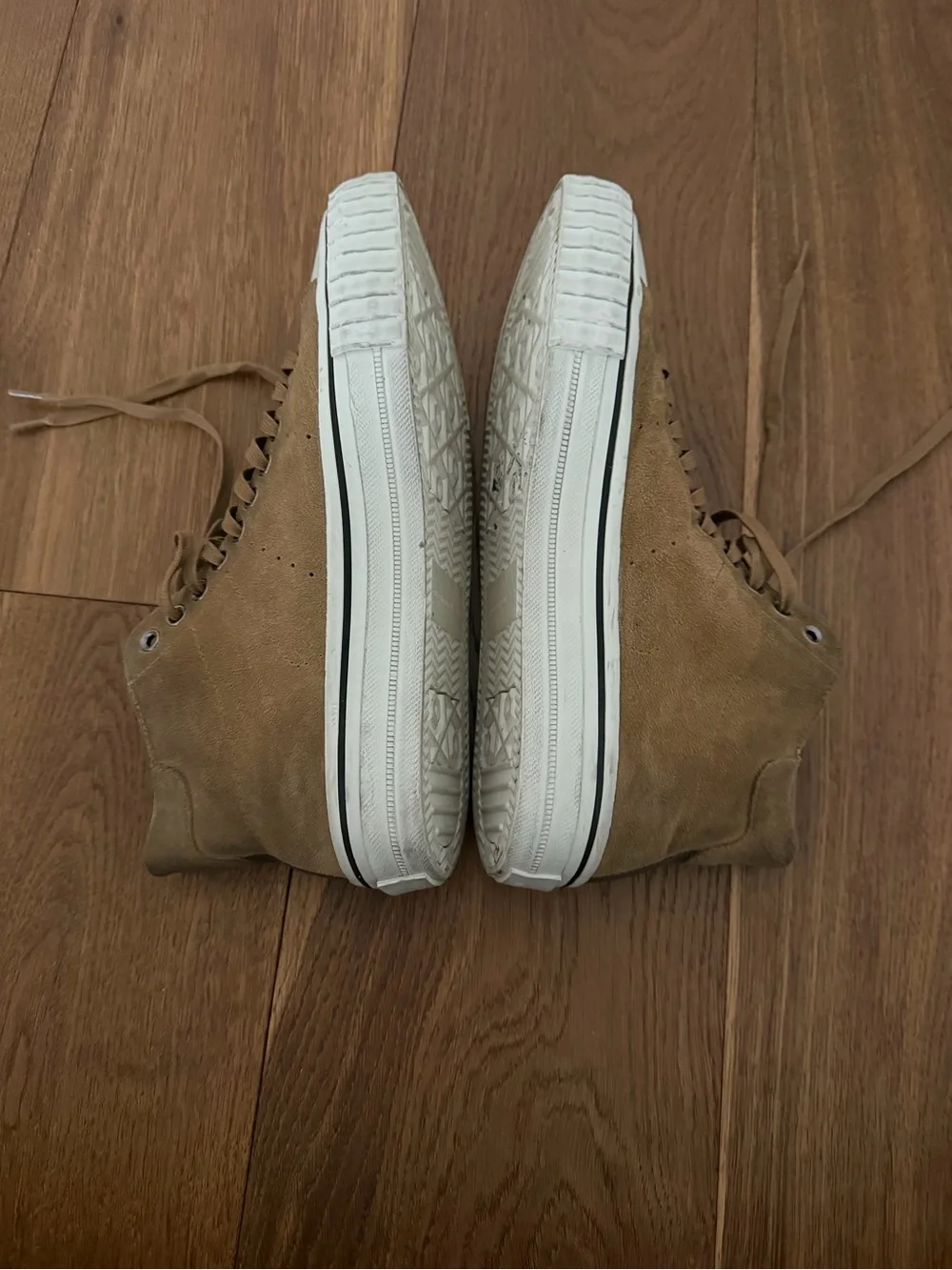 All Saints Men’s Lewis High-Top Suede Sneakers in Brown - in brand new condition